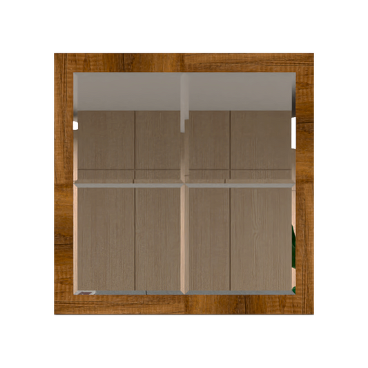 Espejo Olivo, con forma cuadrada