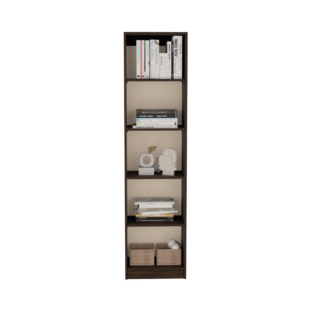 Biblioteca Up, Nogal y Toquilla, con espacio para libros y objetos decorativos
