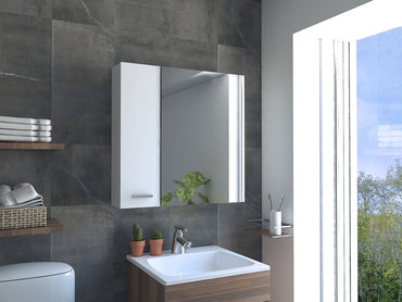Botiquin Con Espejo Dos Puertas FM 015B, Blanco