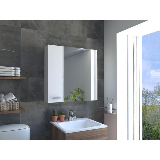 Botiquin Sines, Blanco, con Espejo Biselado de Buen Tamaño y Varios Entrepaños