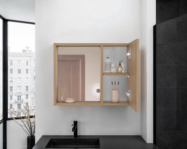 Botiquin Alessi Una Puerta Interior Con Espejo, Fresno