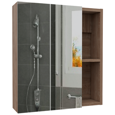 Botiquin Para Baño Labelle, Miel Con Espejo