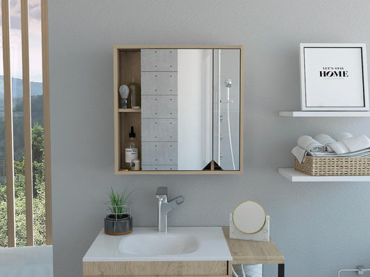 Botiquin Para Baño Ara, Rovere Con Espejo
