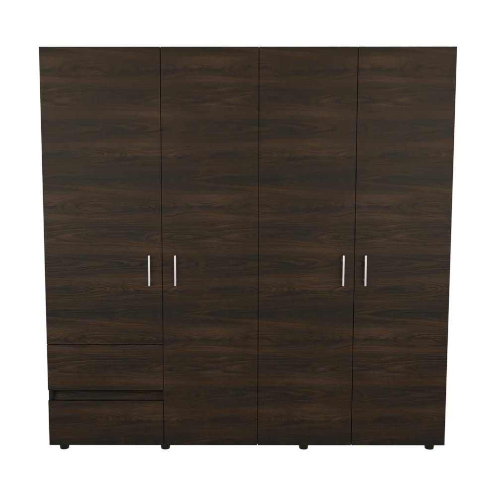 Closet Light 200, Nogal y Wengue, con amplios espacios de almacenamiento