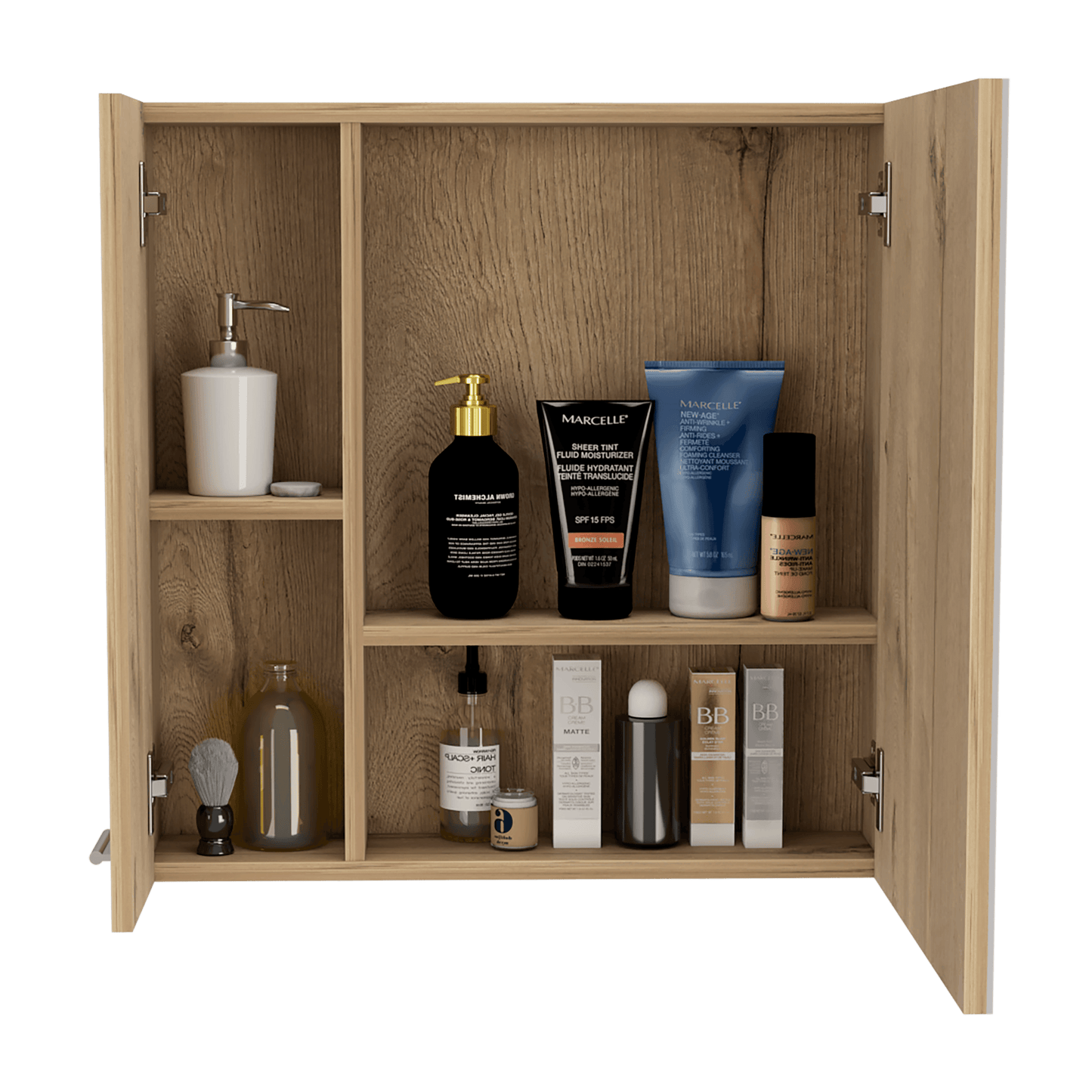 Botiquin de Baño Sines, Duna, con Puerta Espejo y Dos Entrepaños