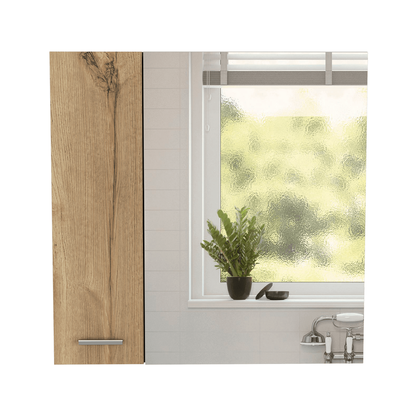 Botiquin de Baño Sines, Duna, con Puerta Espejo y Dos Entrepaños