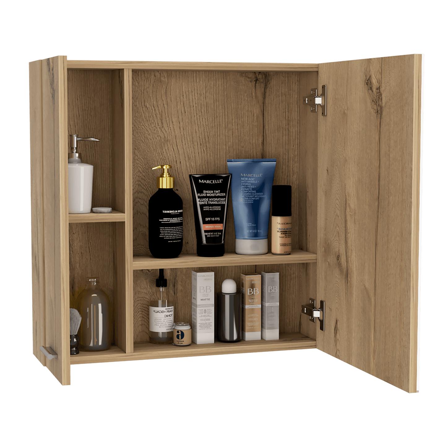 Botiquin de Baño Sines, Duna, con Puerta Espejo y Dos Entrepaños