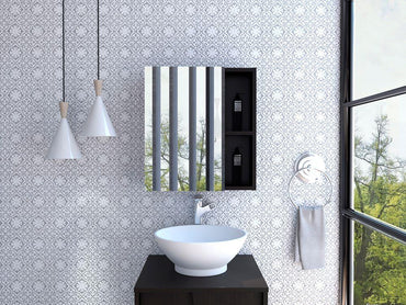 Botiquin Con Espejo Una Puerta FM 017N, Negro