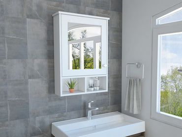 Botiquin Con Espejo Una Puerta FM 016B, Blanco
