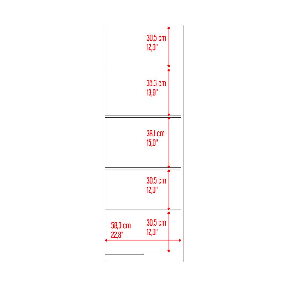 Biblioteca Lisa Eco, Fresno Europeo y Wengue, con Cinco Entrepaños