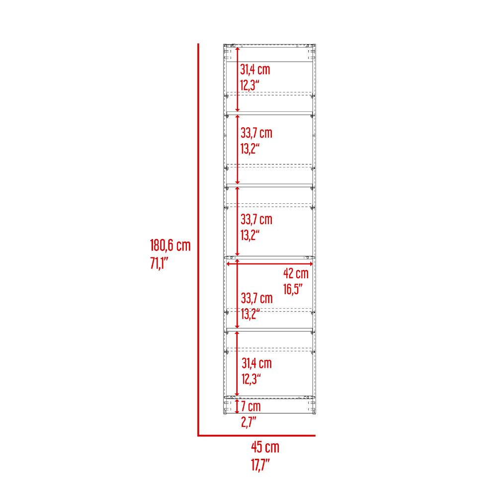 Biblioteca Home E2, Wengue y Fresno Europeo, con Cinco Entrepaños