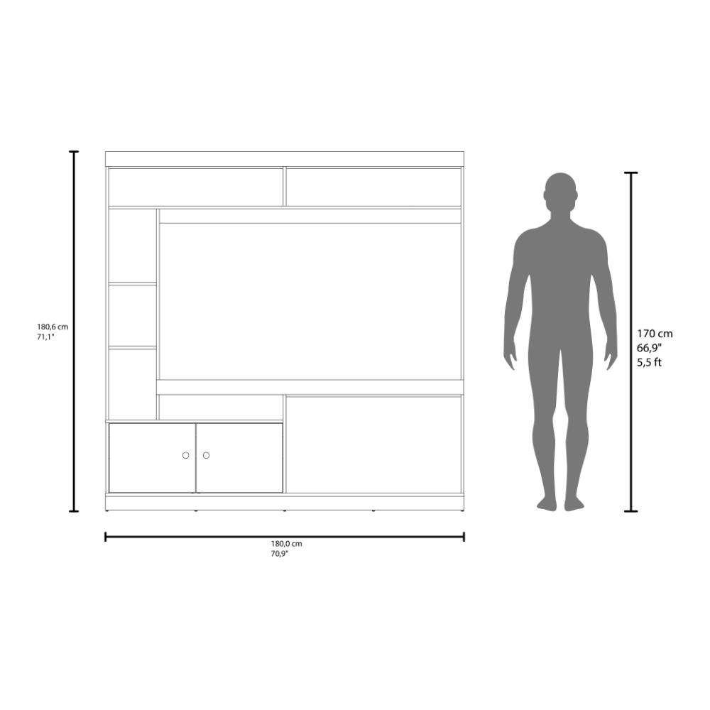 Estante Para Tv Dante, Blanco Duqueza, con Espacio Para Televisor de 65 Pulgadas