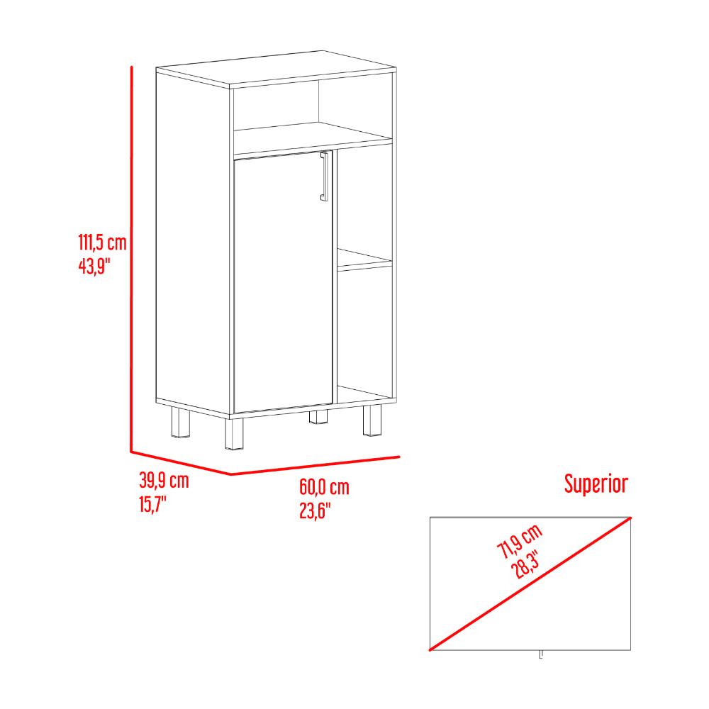 Archivador Bryce, Blanco Duqueza y Fresno Europeo, con una puerta abatible (vista 9)