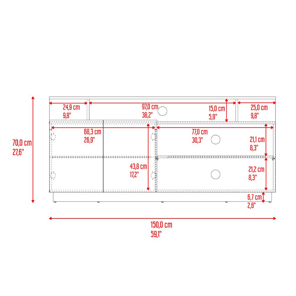 Mesa Para Tv Hope , Fresno Europeo y Capri, con espacio para TV de 65"