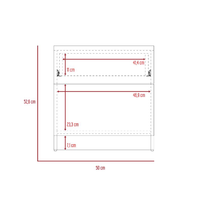 Mesa de Noche Nebrask, Miel y Blanco, con Un Cajón Organizador