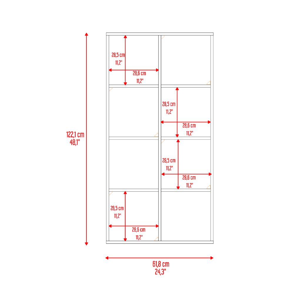 Biblioteca Organizadora Cubik Con Cuatro Cubos En Tela, Gris y Wengue
