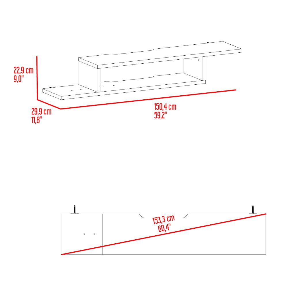 Mesa Para Tv Flotante Dilix, Canela, con superficie para objetos decorativos