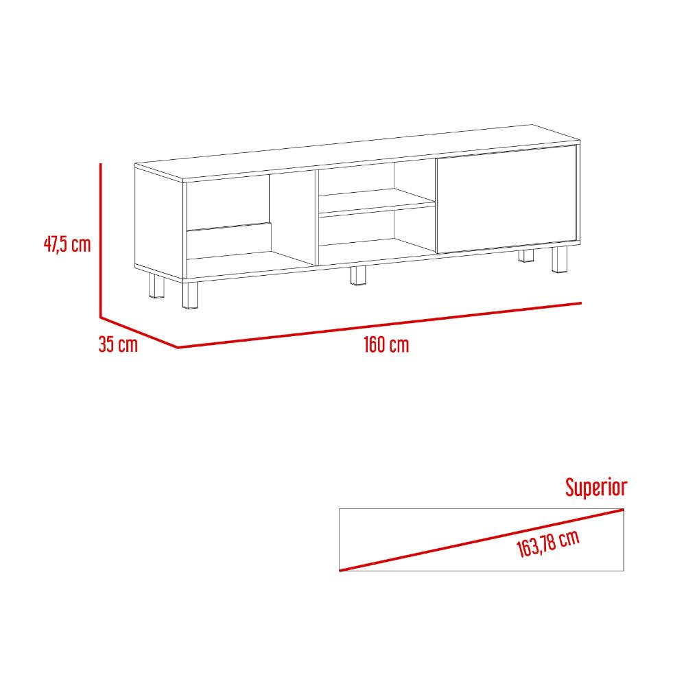 Rack Tv 65" Tunez Una Puerta, Color Blanco