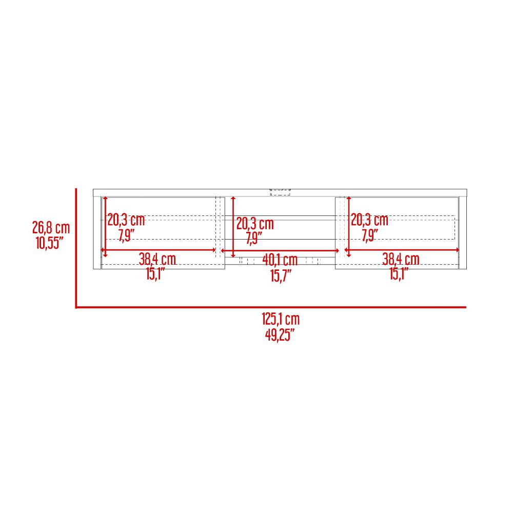 Mesa Para Tv Flotante Gleid, Nogal Europeo, con Dos Puertas Abatibles