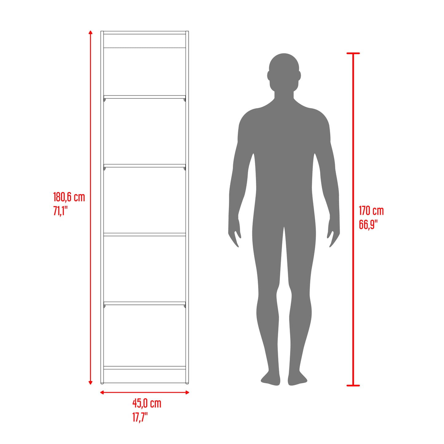 Estante Cuatro Repisas Home E2, Wengue Y Milan