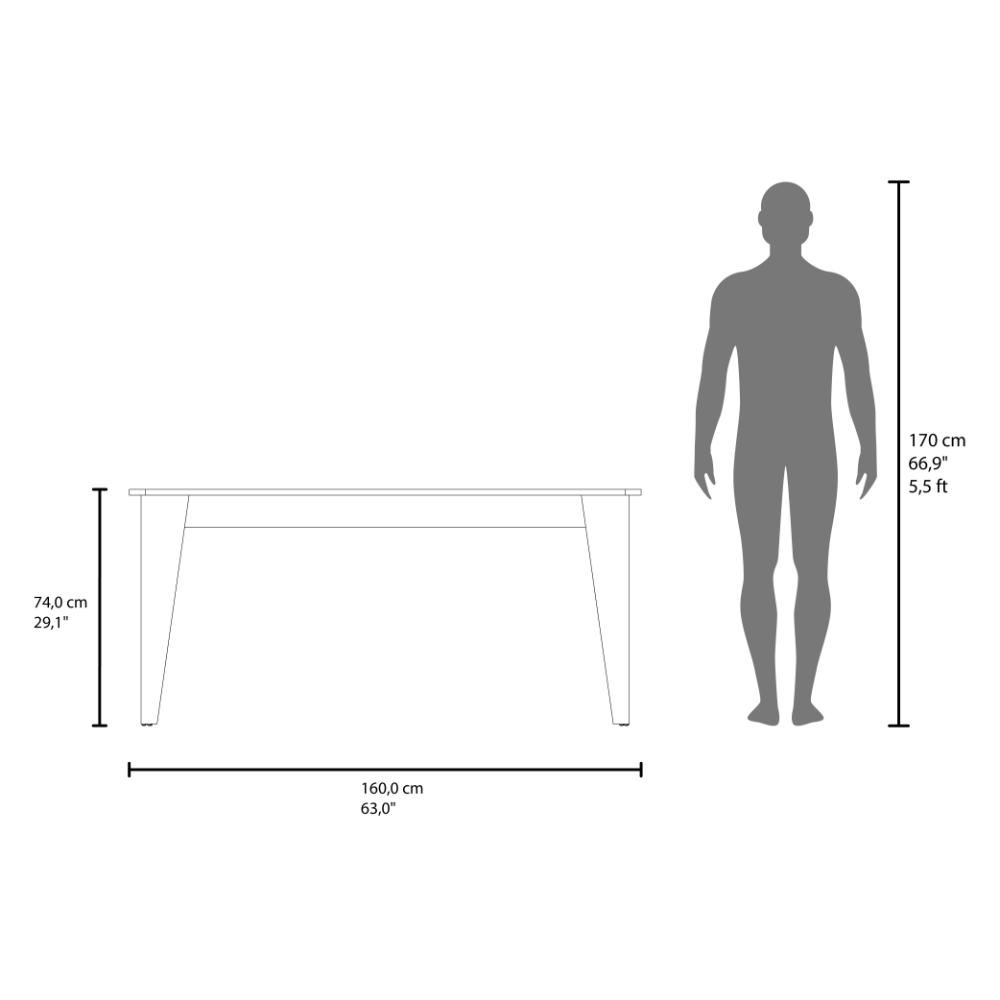 Mesa para Comedor Torino 160, Avellana, Diseño Moderno, No Incluye Sillas