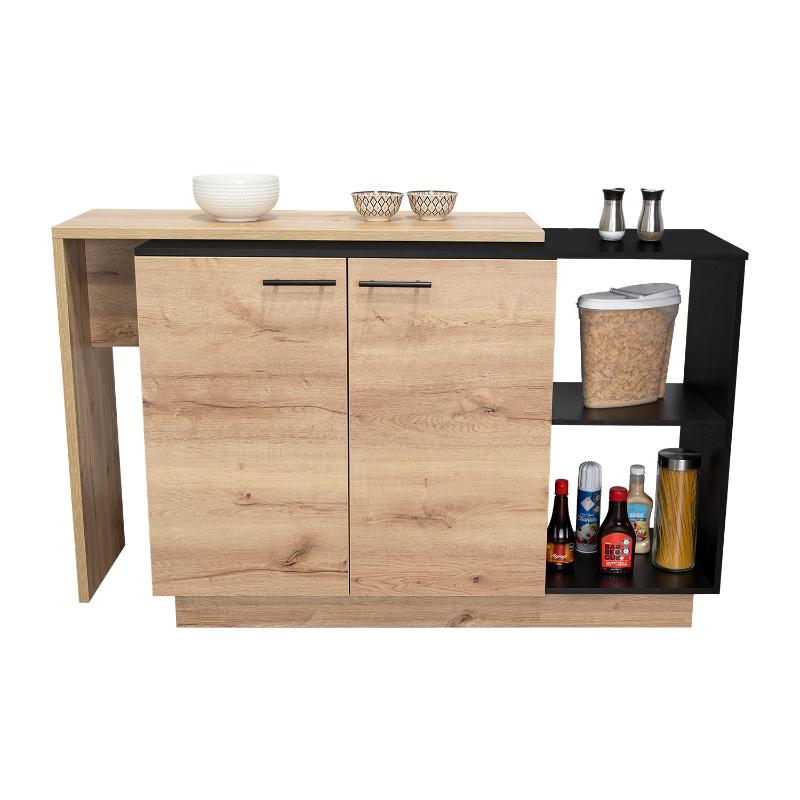 Isla de Cocina Sicilia, Duna y Wengue, con Dos Puertas Batientes
