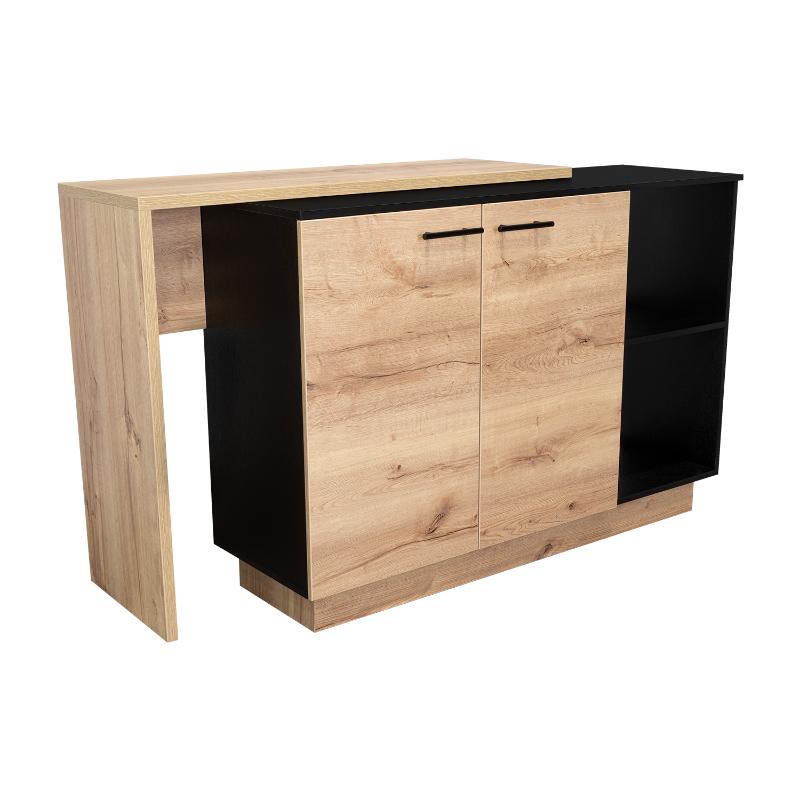 Isla de Cocina Sicilia, Duna y Wengue, con Dos Puertas Batientes