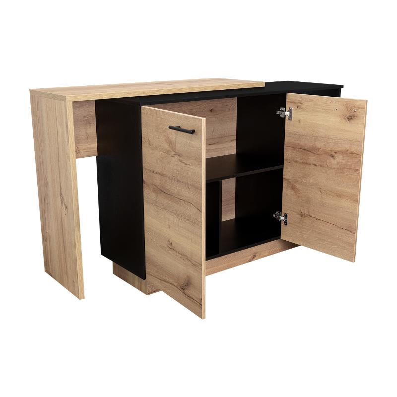 Isla de Cocina Sicilia, Duna y Wengue, con Dos Puertas Batientes