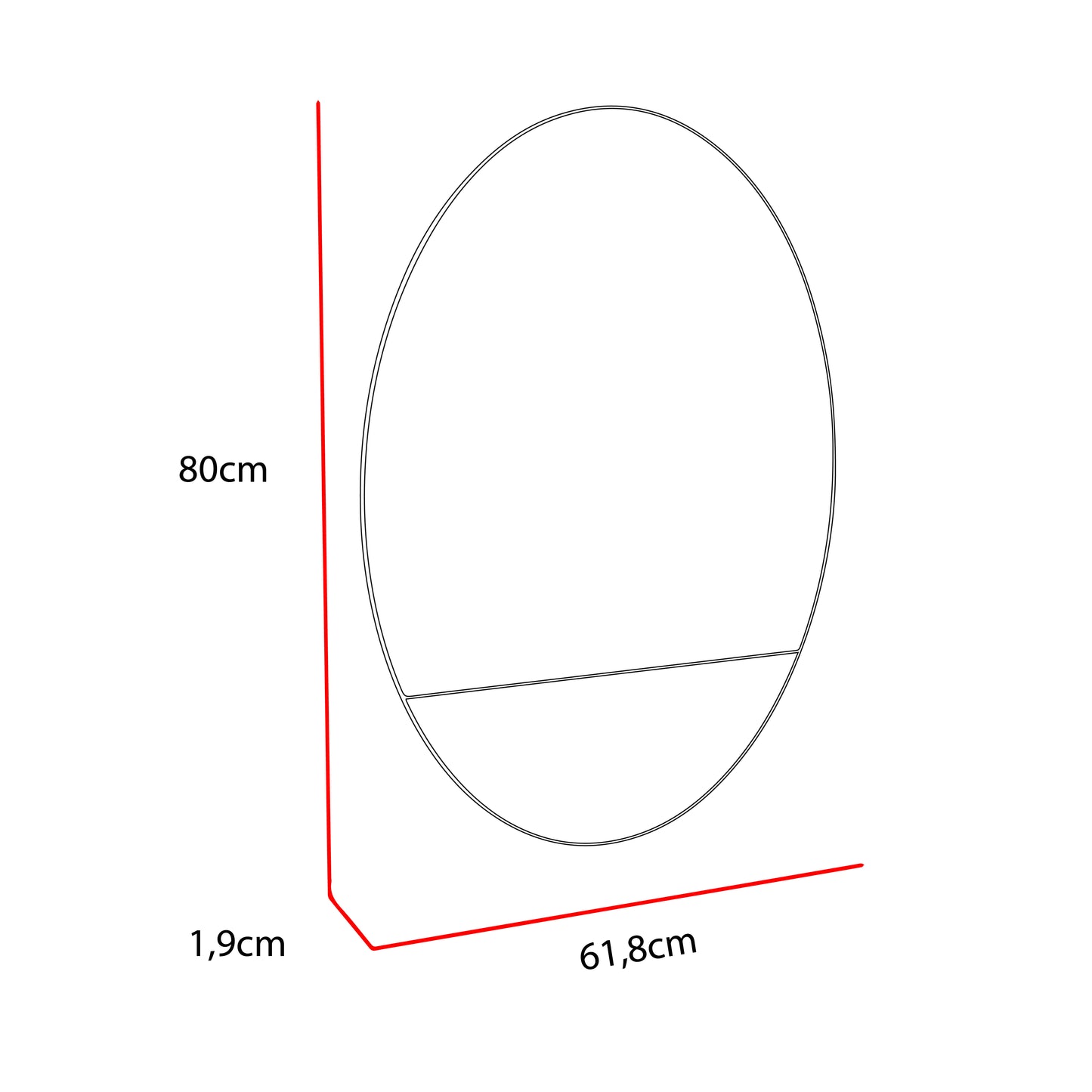 Espejo Ferrara, con forma ovalada