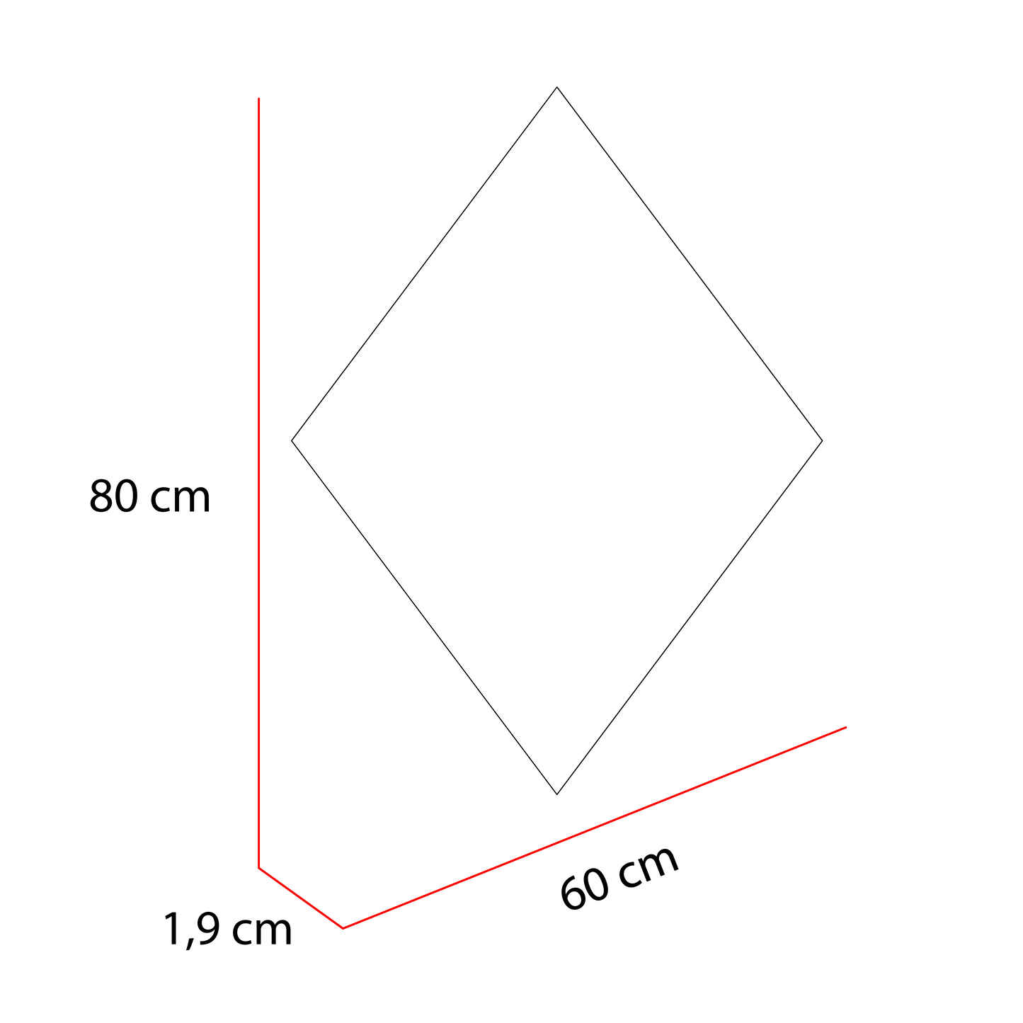 Espejo Serrano, con forma de rombo