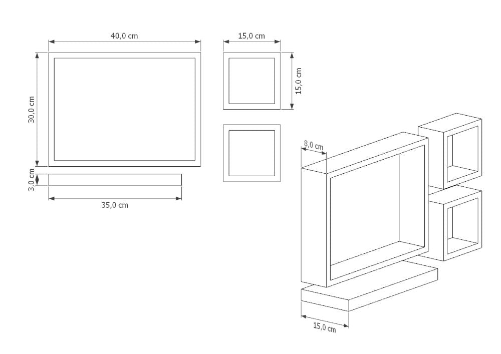 Repisa Amelia, con amplio espacio para colocar objetos
