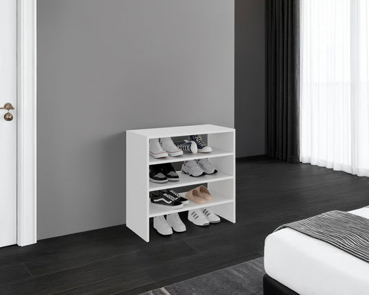 Modulo Zapatero Z-72 Apilable Cuatro Niveles, Blanco