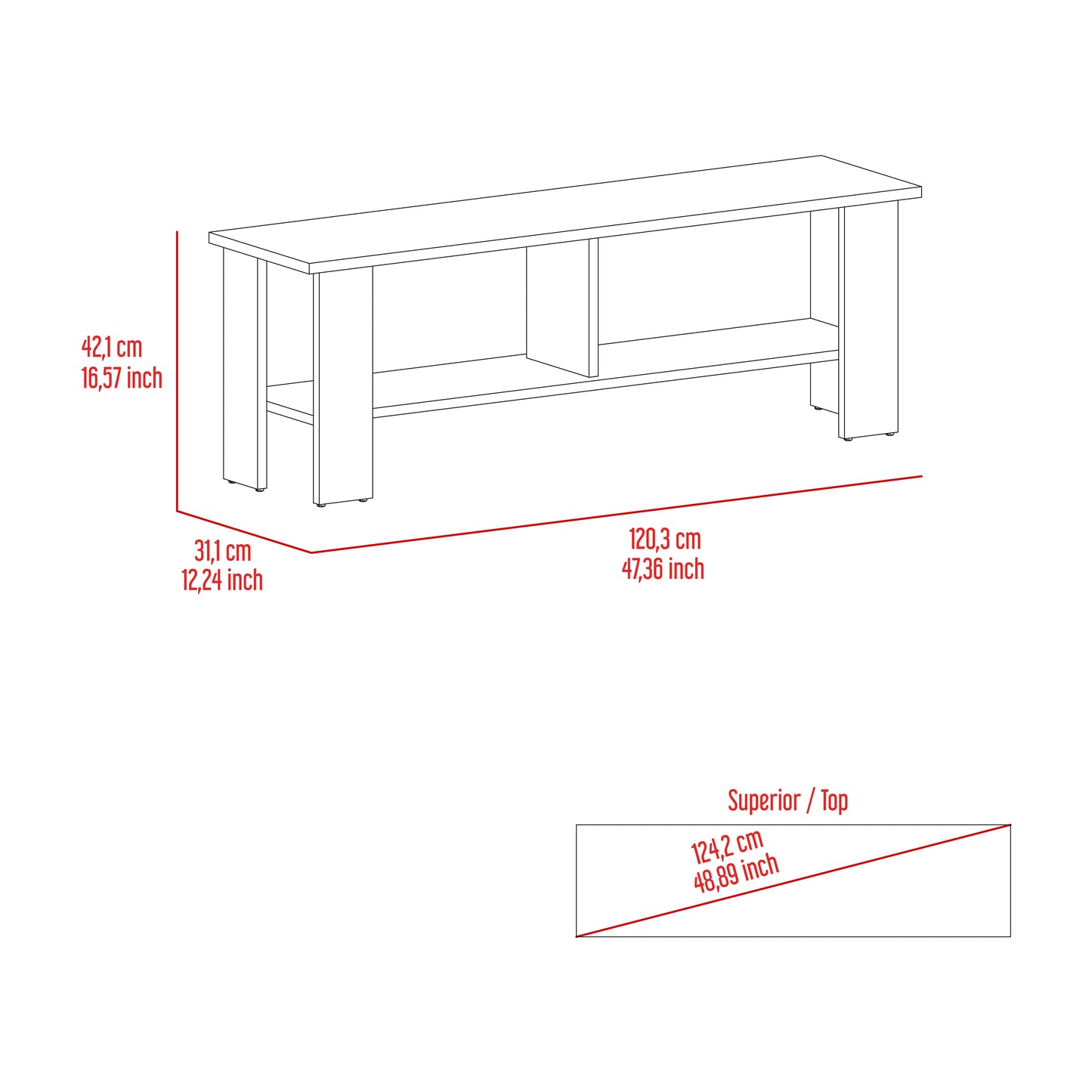 Rack Tv, Bardolino Y Blanco, Con Capacidad Para Televisor De 50 Pulgadas
