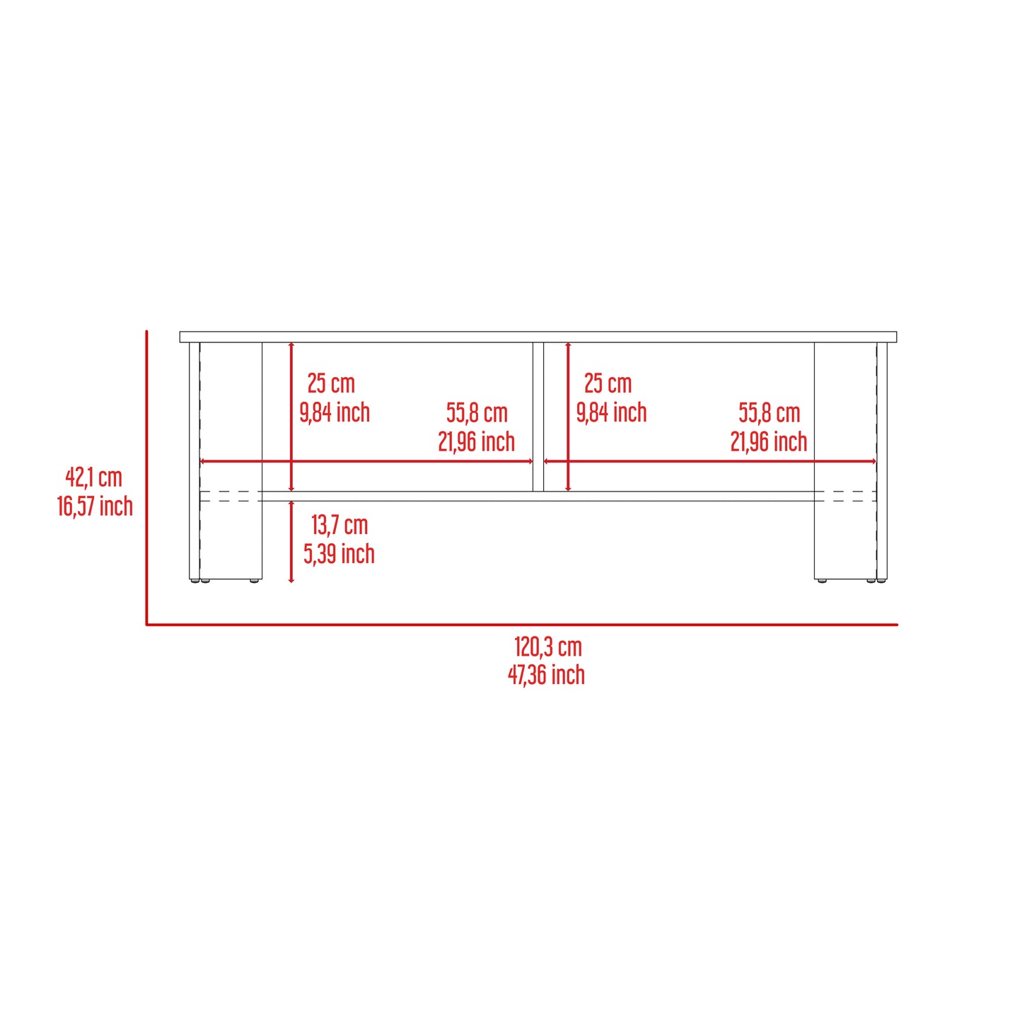 Rack Tv, Bardolino Y Blanco, Con Capacidad Para Televisor De 50 Pulgadas