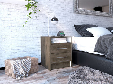 Velador Dos Cajones FM 019O, Café Oscuro