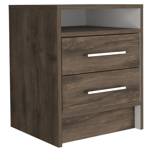 Velador Dos Cajones FM 019O, Café Oscuro