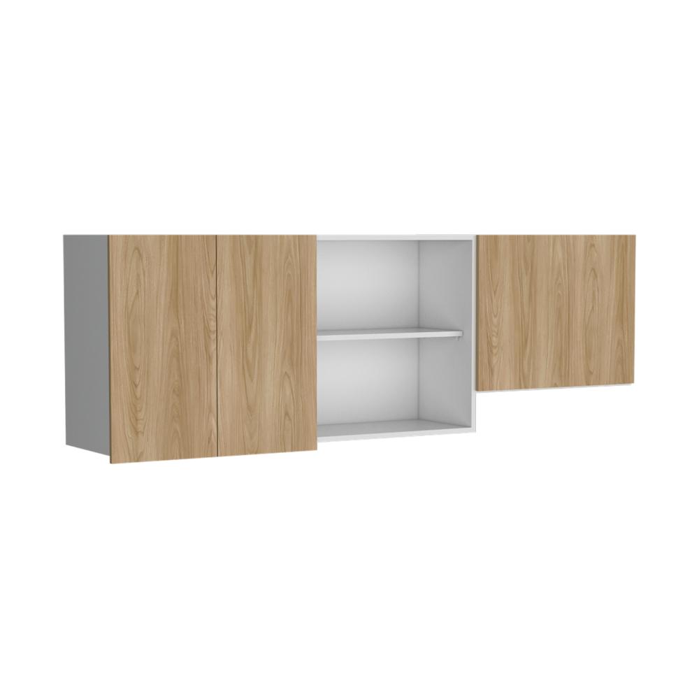 Gabinete Superior Boreal, Blanco Duqueza y Fresno Europeo, Incluye locero y platero