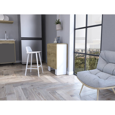 Mesa Plegable Fm 001B, Blanco Y Café Claro