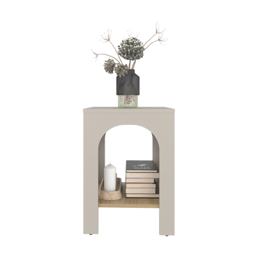 Mesa Lateral, Beige Y Café Claro