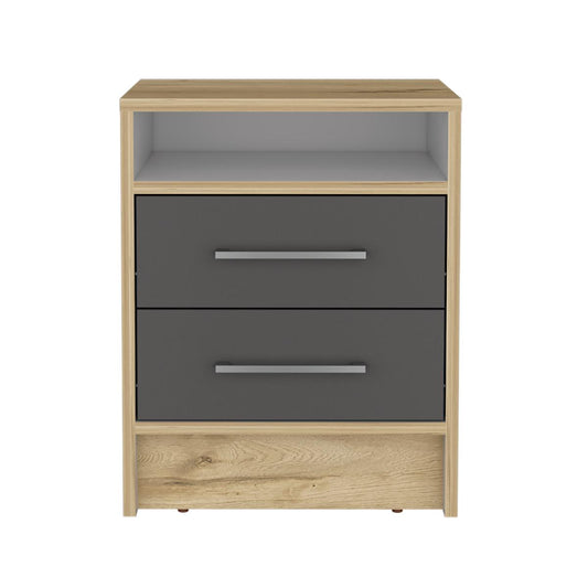 Velador Dos Cajones FM 019B, Beige