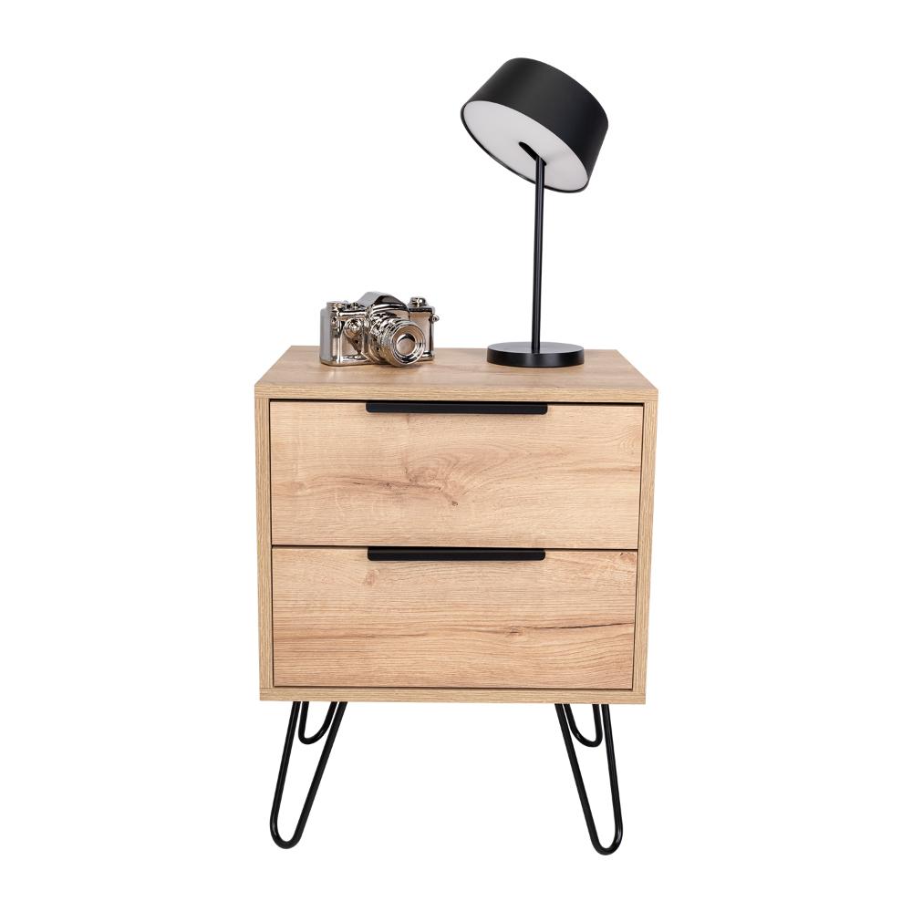 Velador Dos Cajones, FM Furniture 004C, Cafe Claro