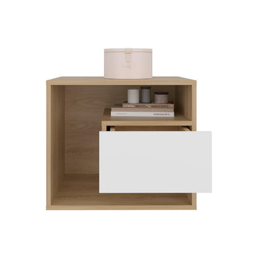 Mesa de Noche Budi, Fresno Europeo y Blancco Duqueza