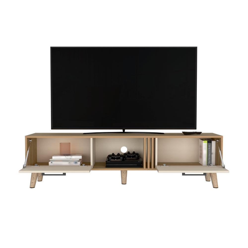 Rack Tv 65" Vance Dos Puertas, Color Fresno Y Capri