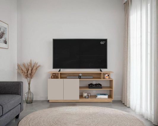 Rack Para Tv Hope , Fresno Europeo y Capri, con espacio para TV de 65"