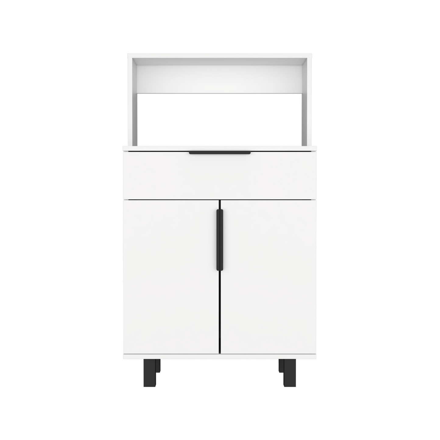 Mueble Microondas Bajo Oshawa, Blanco, con espacio para colocar horno microondas