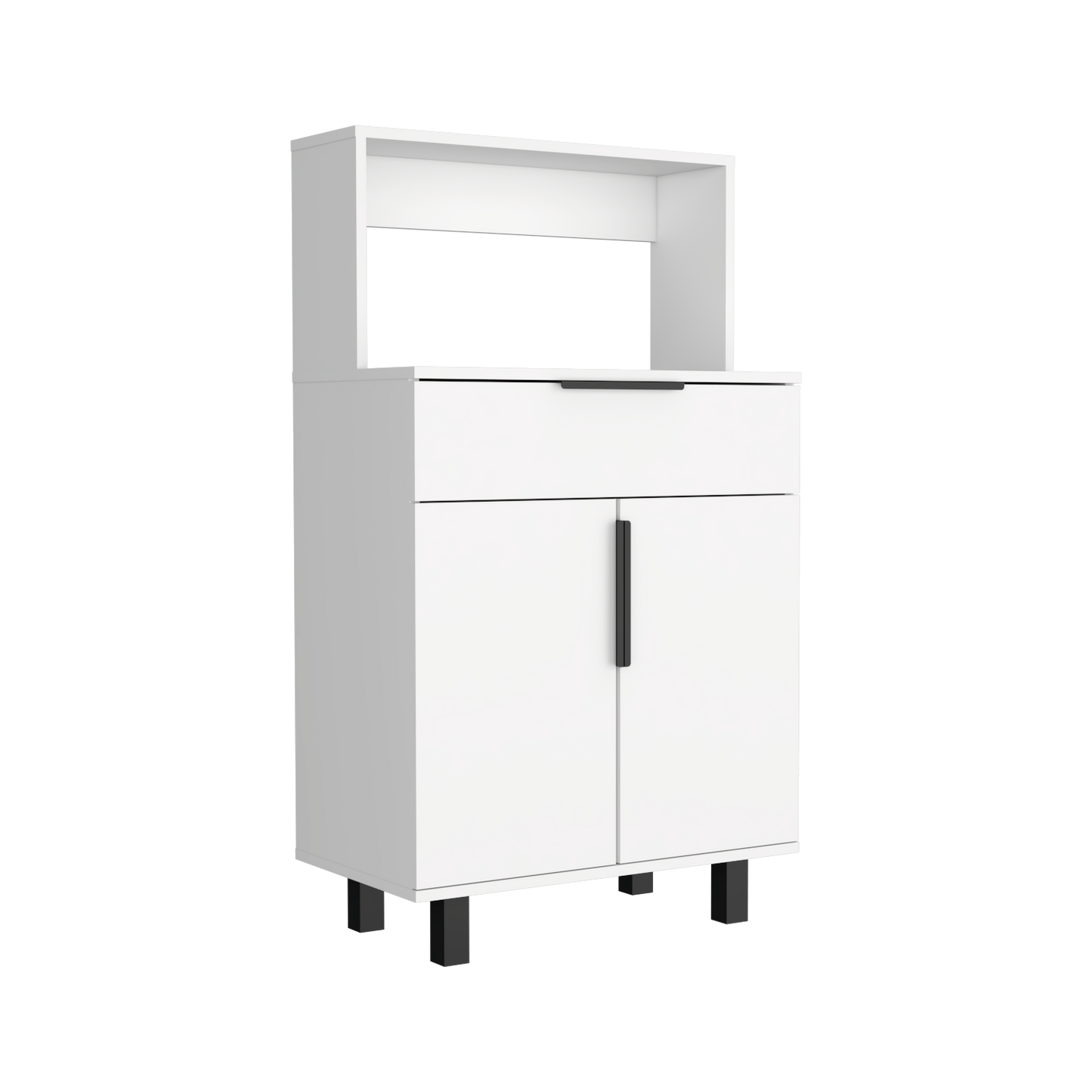 Mueble Microondas Bajo Oshawa, Blanco, con espacio para colocar horno microondas