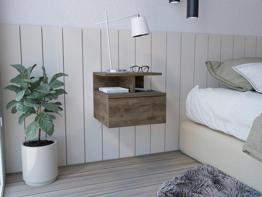 Velador Flotante Un Cajón, FM Furniture 007O, Café Oscuro