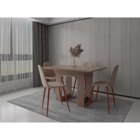 Mesa de Comedor Volterra, Avellana, con amplia superficie 120