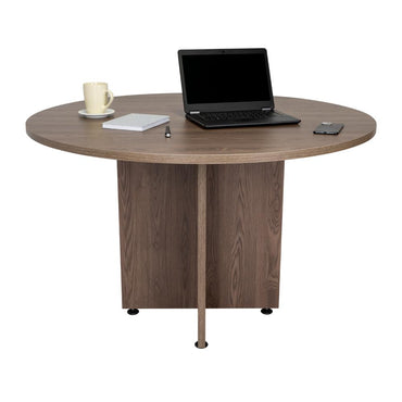 Mesa Redonda M-120 Home Office, Negro Soft / Coñac