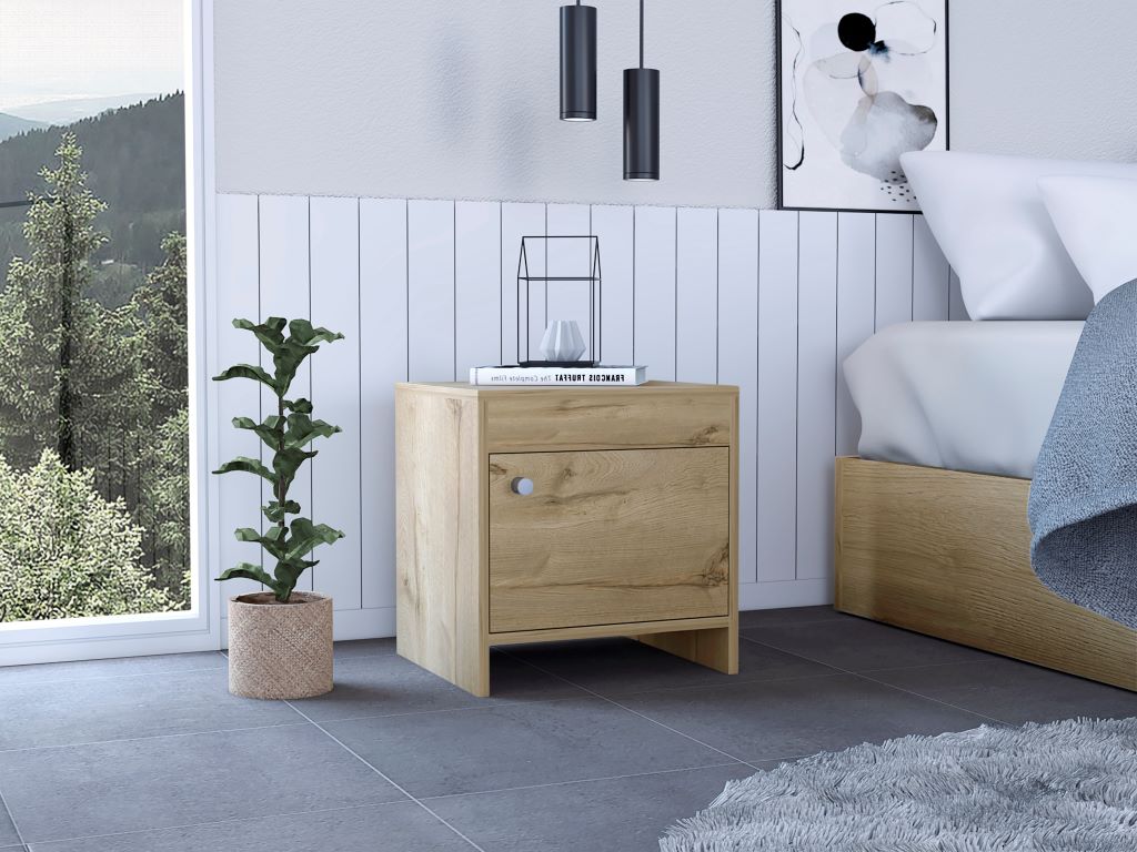 Velador Una Puerta, FM Furniture 026C, Café Claro